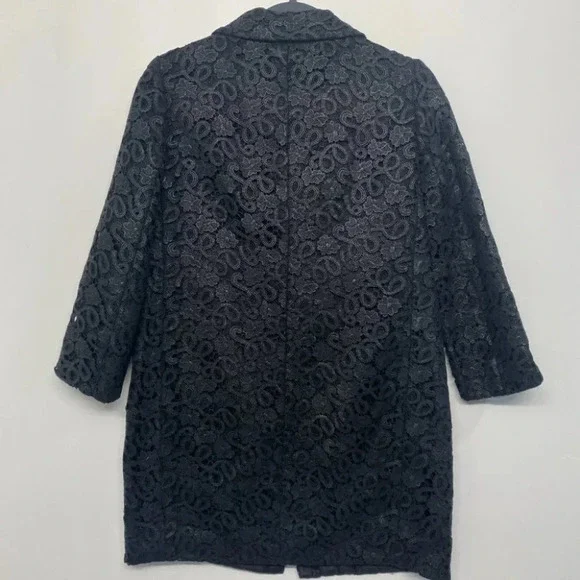 Kate Spade Lace Franny Coat Jacket 3/4 Sleeve Formal All That Glitters Gold Det.